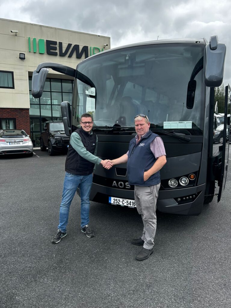 Kealy's Coaches collect their new 39-seat AOS Visigo - EVM UK